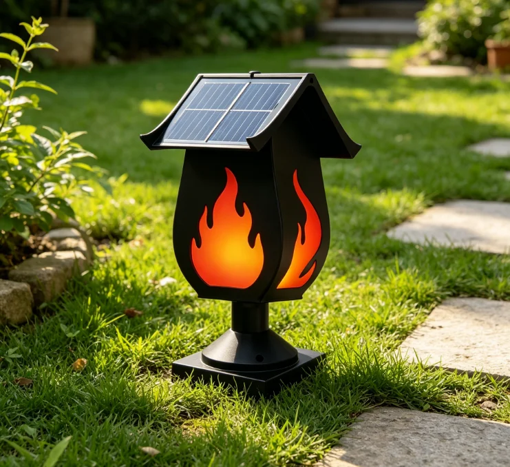 Solar Garden Light - Faros solares para columnas con luces
