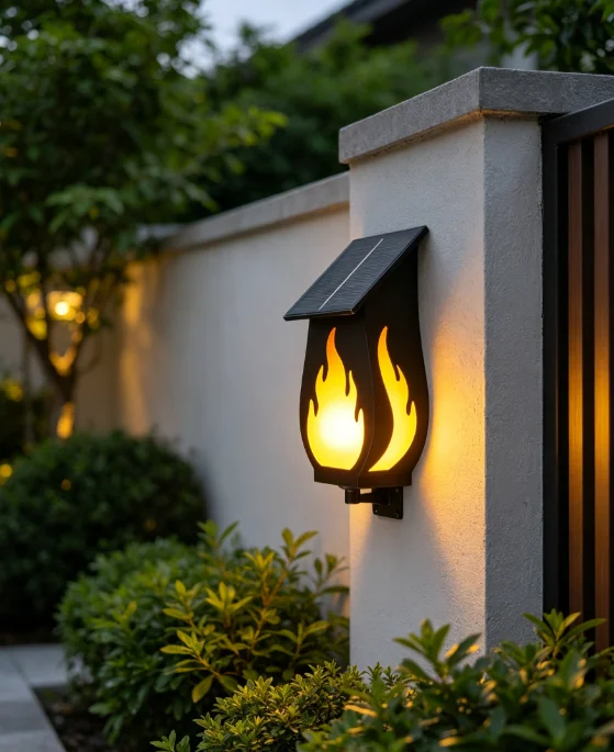 Solar Garden Light - Lámpara de pared solar para exteriores,