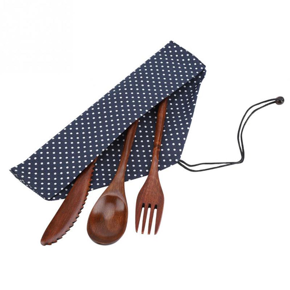 Bamboo Cutlery - Cuchillo, cuchara, tenedor, cubiertos de madera