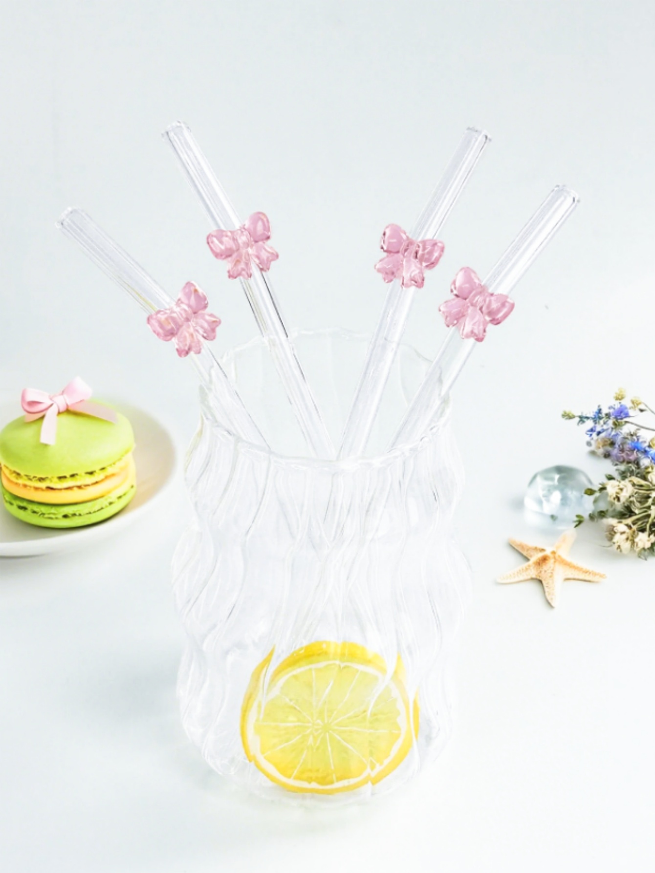 Pajita de cristal con lazo ros - Reusable Straw reseña y precio