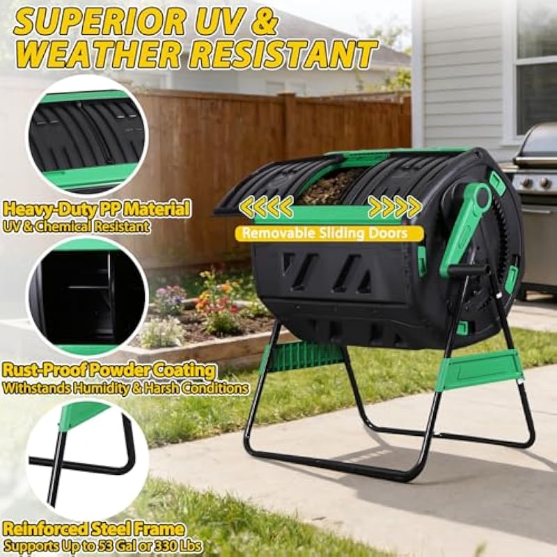 Contenedor de compost giratori - Compost Bin reseña y precio