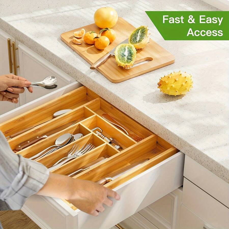 Organizador de cajones de bamb - Bamboo Cutlery reseña y precio