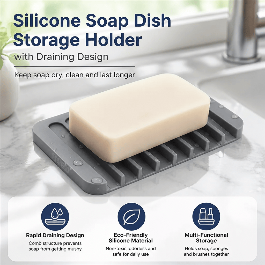Jabonera de Silicona con Drena - Eco Sponge reseña y precio