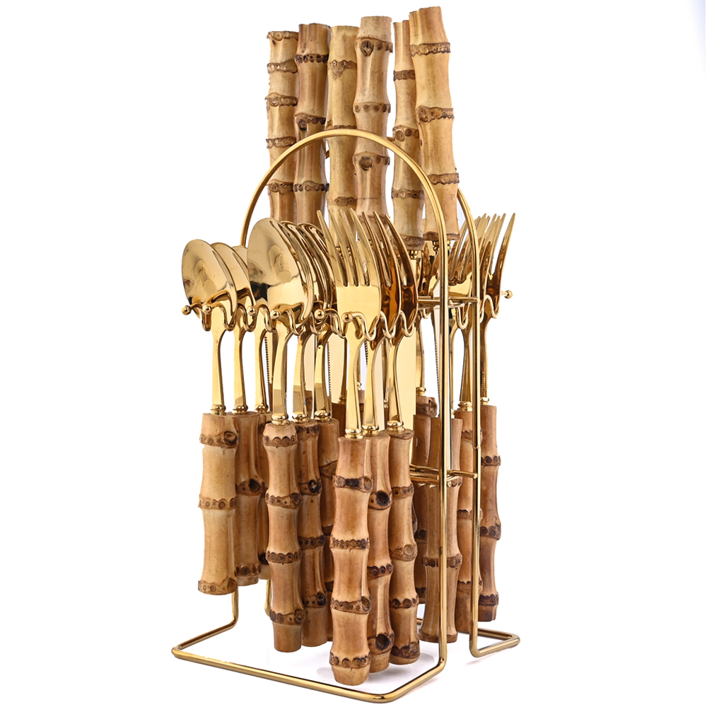 Juego de vajilla de acero inox - Bamboo Cutlery reseña y precio